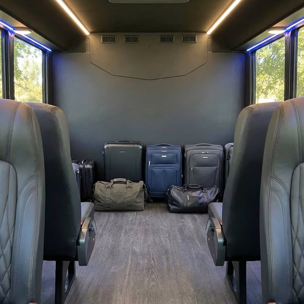 rome 20 passenger minibus luggage area