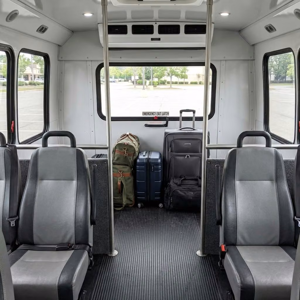 rome 28 passenger minibus luggage area