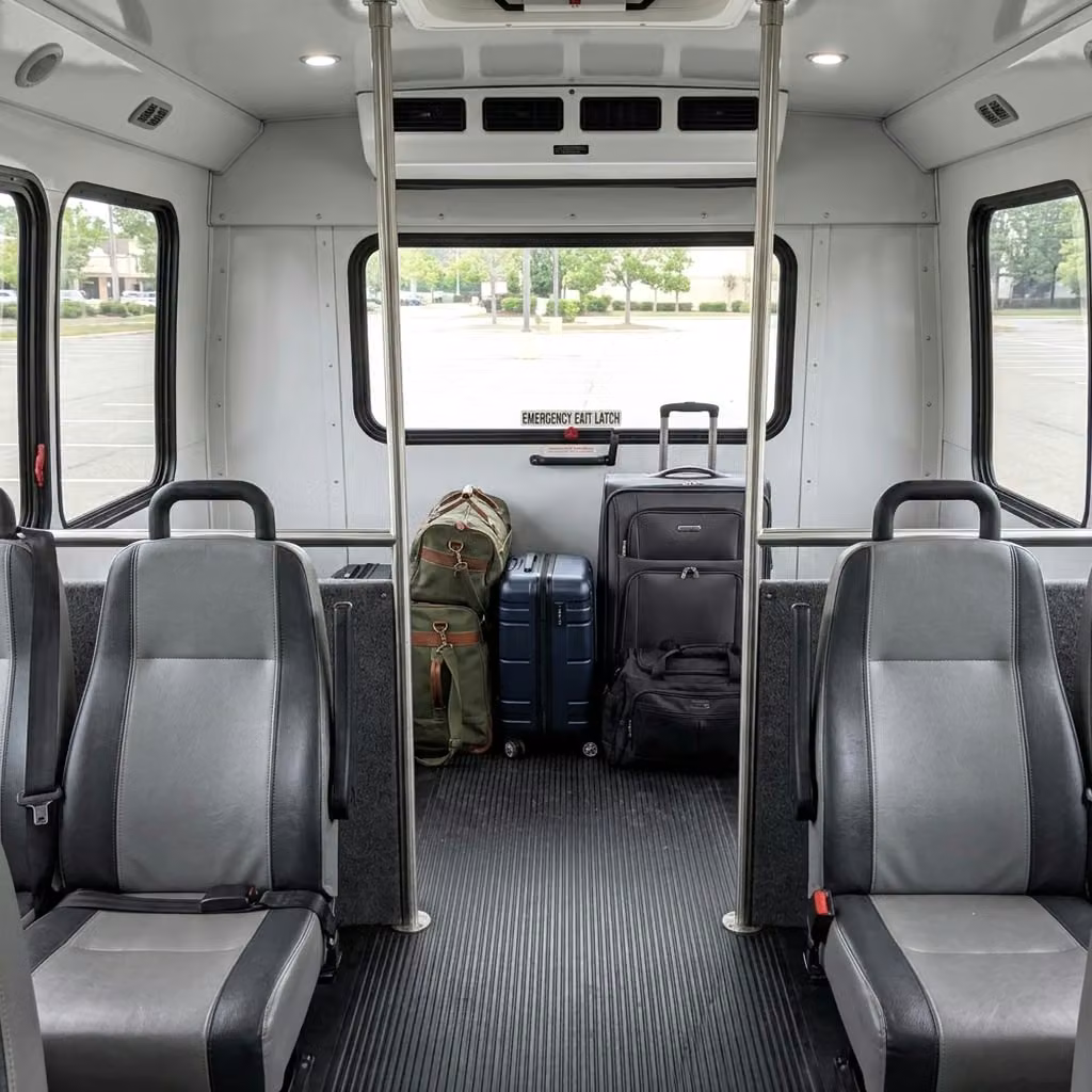 rome 35 passenger minibus luggage area