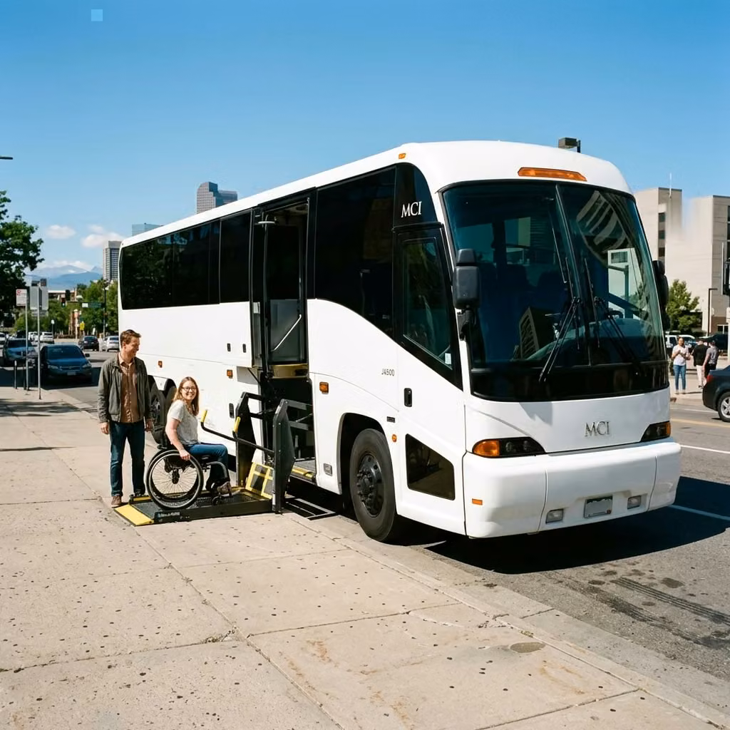 rome 56 passenger charter bus wheelchair lift