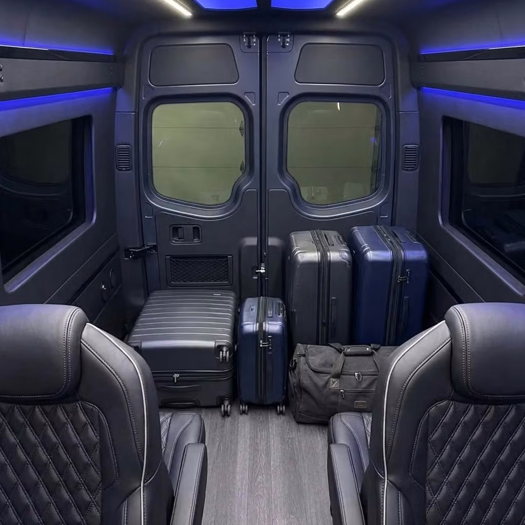 rome sprinter van rental with driver luggage area